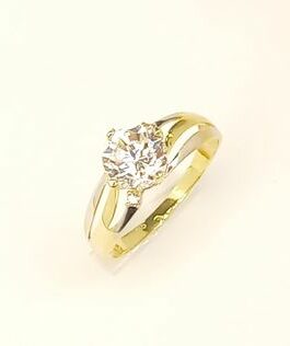 Zlatni prsten kombinacija bijelo -žuto zlato